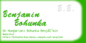 benjamin bohunka business card